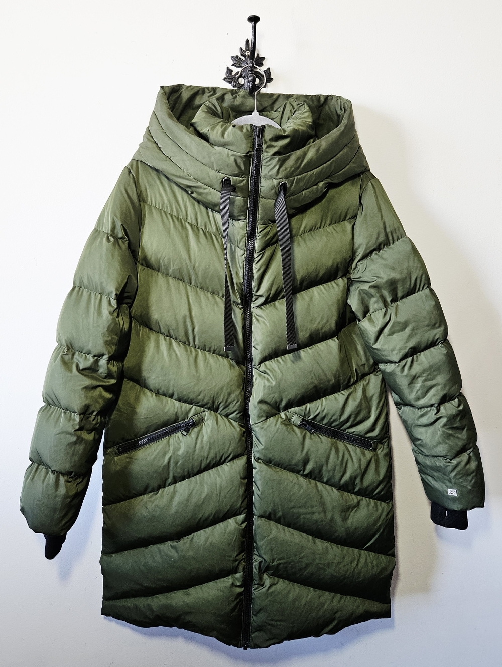 Soia & Kyo Heavy Fill Down Puffer Jacket Size M Green Coat
